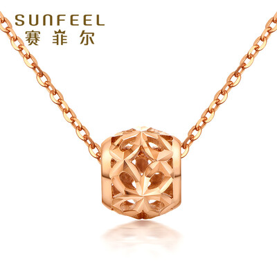 

Sai Fei Er gold pendants 18K rose gold hollow transfer beads pendant female models