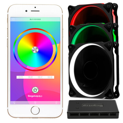 

Xingu Segotep Moparty Bluetooth RGB Fan Kit with 3 RGB fans&Bluetooth controller multi-mode brightness adjustment support 8 fans&2 light bars