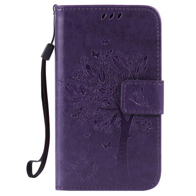 

Purple Tree Design PU кожа флип крышку кошелек карты держатель чехол для SAMSUNG J120