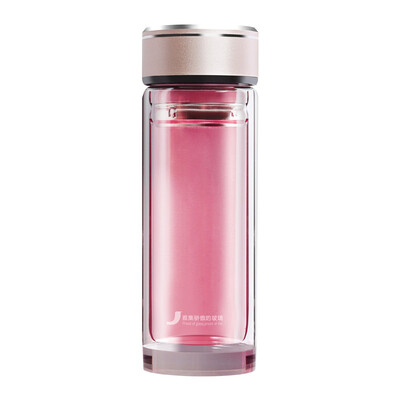 

【Jingdong Supermarket】 Ya set glass double glass female heat-resistant cups portable creative fashion crystal cup office filter cup black 300ml