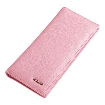 

Woodpecker TUCANO trendy ladies long section of the first layer of leather wallet sweet lady wallet exposed two fold more card bit WAB0971A-8930 pink