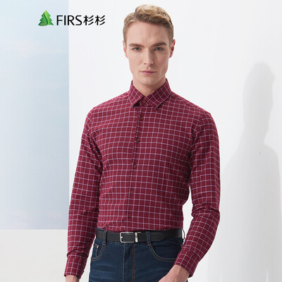 

FIRS Shirt Men Slim-Fit Shirt Korean Style