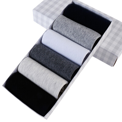 

Jingdong supermarket red beans 6 pairs of socks men socks business casual simple solid color combed cotton four seasons in the tube socks H7W209 6 color 6 double