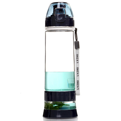 

Green beads lvzhu 600ml tea separation portable travel leak-proof sports portable plastic cup PC202 dark blue