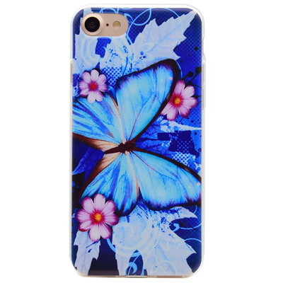 

Голубая бабочка шаблон Мягкий чехол тонкий ТПУ резиновый силиконовый гель чехол для IPHONE 7