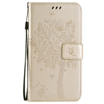 

Gold Tree Design Кожа PU флип крышки Кошелек Карты Держатель чехол для SAMSUNG J710