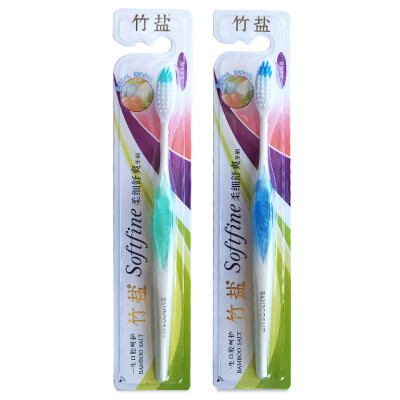 LG bamboo salt soft and comfortable toothbrush � 2 (special equipment) (high and low double bristles to reduce plaque) (new and old packaging randomly sent