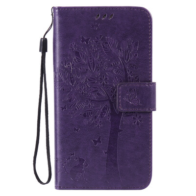 

Purple Tree Design PU кожа флип крышку кошелек карты держатель чехол для SAMSUNG J7