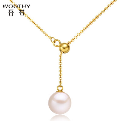 

Я 18k золото может быть скорректирована пресноводная белая жемчужина K золотая цепь ожерелья