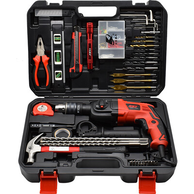 

Kavwell 4OOW Hammer Impact Drill Toolbox Tool Kit Набор инструментов Инструмент для ремонта дома 41шт. Комплект P15041A