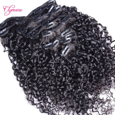 

Hot sale 100g/set Clip in human hair Extensions virgin Brazilian hair Curly human hair Clip in Extensions free shipping