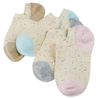 

Jingdong supermarket] red bean socks boat socks female 2017 spring and summer new casual cotton socks fashion hit color stitching breathable stealth socks H7W104 four pairs of uniforms
