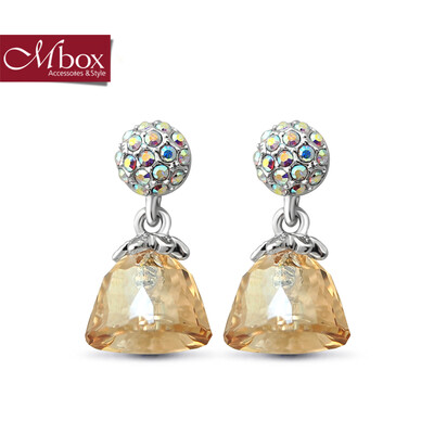 

Mbox earring temperament female Korean version with Swarovski element crystal earrings earrings happy bells gold