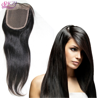

QDKZJ 35X4 Brazilian Straight Lace Closure Bleached Knots Virgin Human Hair Full Lace Piece Baby Hair Free Shipping
