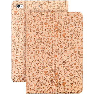 

BIAZE Apple iPad Air2 / air1 Case iPad5 / 6 Tablet PC Case Anti-Wrestling All-Envelope Smart Sleeping Leather Case Little Witch Series PB06-Gray