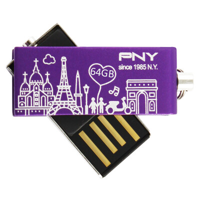 

PNY) USB2.0 metal twin U disk 64G (romantic purple Luo