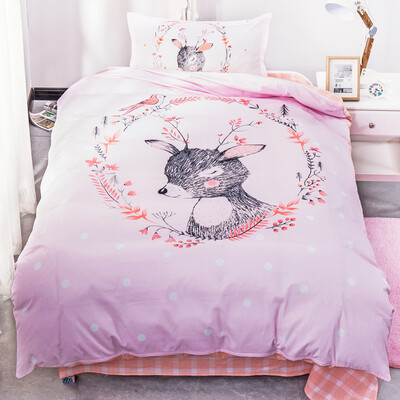 

JIUZHOULU cotton student bed set/bed kit (duvet cover/fitted sheet/pillowcase) 1.2m bed