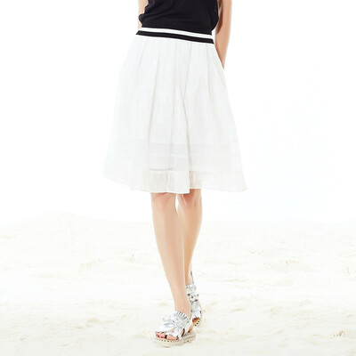 

Wandian dress (WANDIAN) net yarn stitching skirt white A type skirt 1162K03020