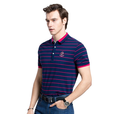 

Camel (CAMEL) мужская летняя мода бизнес-полосы лацкане POLO футболка с коротким рукавом X7B201217 роза красная XXL