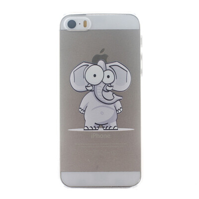 

Elephant Pattern Soft Thin TPU Rubber Silicone Gel Case Cover for IPHONE 55S5SE