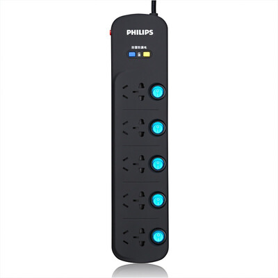 

Philips (PHILIPS) 5-луночные умные 3-х метровые штепсельные вилки с молниезащитой плагины для платы с разъемами с автоматическим отключением питания от линейной платы