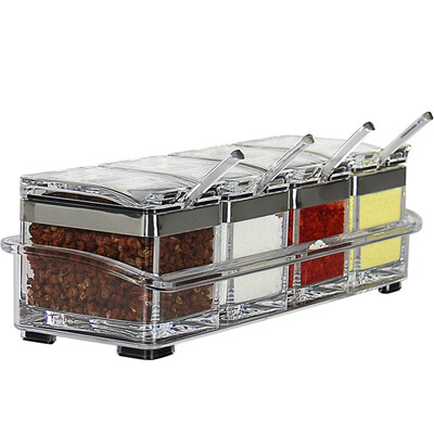 

Baijie acrylic high-level acrylic 4 sets of creative seasoning box seasoning tank