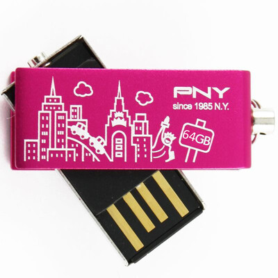 

(PNY) USB2.0 металлический двойной U диск 64G (розовый)
