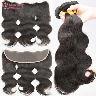 

Cy May Hair Brazillian Body Wave With Frontal Closure 8a Unprocessed Human Hair Bundle With Frontal Closure Ear To Ear Frontal