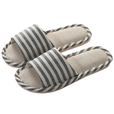 

[Jingdong supermarket] set pure JICHUN slippers linen slippers breathable non-slip couples home drag male black 44-45 yards (for 42-43 yards) 17002