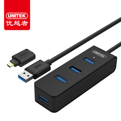 

Advantages UNITEK Y-3098FBK usb30 splitter one drag four HUB converter 03 meters with Micro OTG function computer 4 port expansion high speed hub black