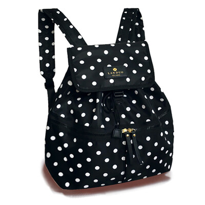 

Lan Duo Mummy bag fashion backpack casual multi-function LD0422 black and white point
