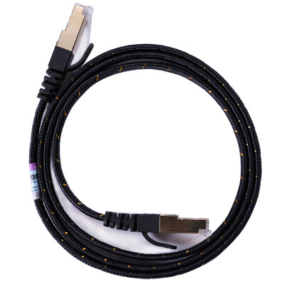 

AMPCOM AMCOM AMCAT7BK1850 seven kinds of 10 Gigabit flat cable copper CAT7 network patch cord gold-plated shielded computer router connection cable black 15 meters