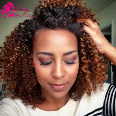 

Brazilian Curly Hair Ombre Human Hair Weave Two Tone 1b 30 Unprocessed Virgin Brazilian Hair Vendors Dark Brown Water Wave 4pcs