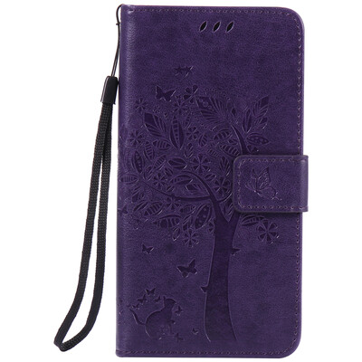 

Purple Tree Design PU Leather Flip Cover Wallet Card Holder Case for SONY Z4