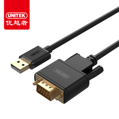 

(UNITEK) Y-124ABK USB к разъему DB9 RS232 последовательный кабель Материал ABS 1,5 м черный COM-порт подключение кабель для передачи данных