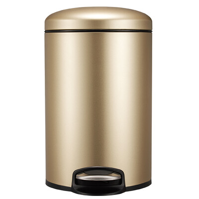 

【Jingdong Supermarket】 Yike (EKO) stainless steel trash cans home pedal flip European silence trash cans 9113CG (champagne gold) 5L