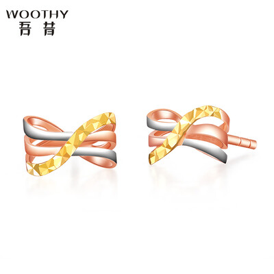 

I Jade Jewelry 18K Gold Fashion Bowknot Gold Stud Earrings