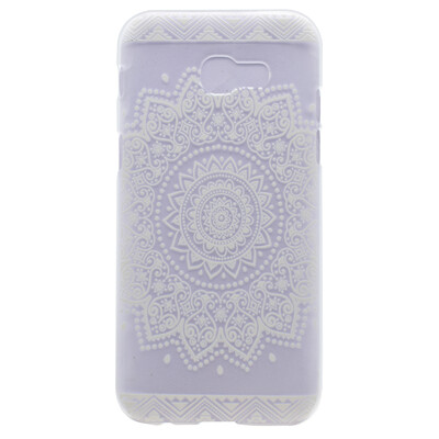 

White Flower Pattern Soft Thin TPU Rubber Silicone Gel Case Cover for Samsung Galaxy A3 2017/A320