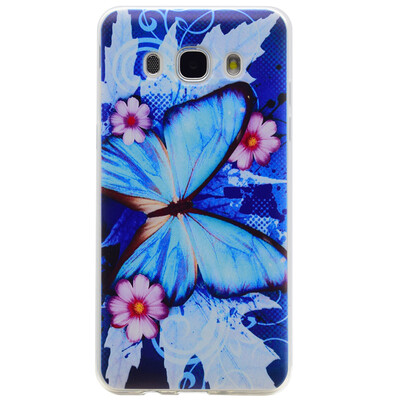 

Blue butterfly Pattern Soft Thin TPU Rubber Silicone Gel Case Cover for Samsung Galaxy J7 2016/J710