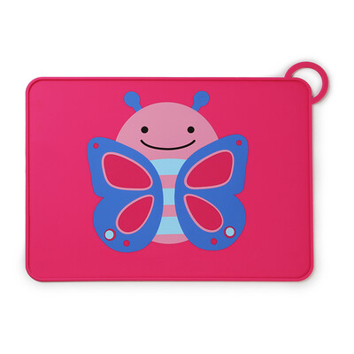 

SKIP HOP Cute Zoo Silicone Placemat Baby Silicone Table Pad Infant Placemat Can Folded Non-slip Pad - Butterfly More Than 12 Months US Import