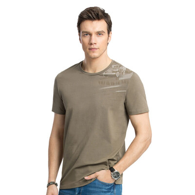 

Camel (CAMEL) Мужская летняя мода Print Youth Round Collar Casual с коротким рукавом Футболка Cotton Top Male X7B355126 Deep Khaki XXXL