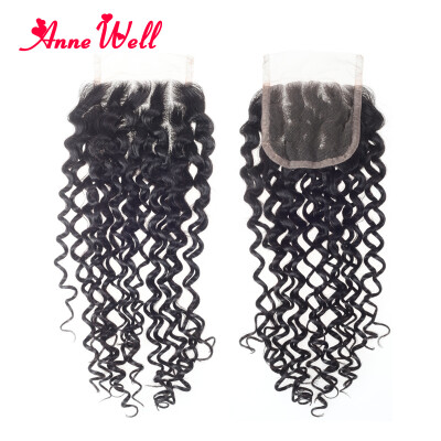 

7A Virgin Peruvian Kinky Curly Closure 100% Human Hair Lace Closure 4X4 Kinky Curly Lace Closure Bleached Knots Free Middle 3 Part