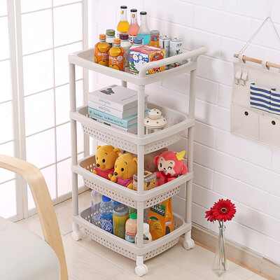 

Shuangqing ShuangQing pulley rack with wheel bathroom trolley storage rack 3 net 1 board 7032