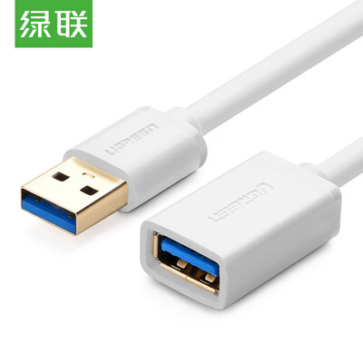 

Зеленый сустав (UGREEN) USB3.0 удлинитель кабеля для передачи данных линия пара женщина USB3.0 PC USB / U диск 1 метра длиной клавиатура и мышь White 10489