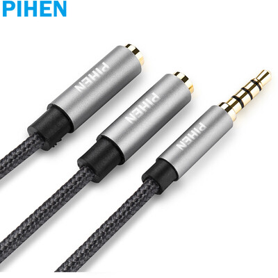

Commodities Fair (PIHEN) PH-YPX001 3.5mm audio cable one minute two female stereo adapter line couple headphone splitter extension cord notebook mobile phone conversion line deep gray