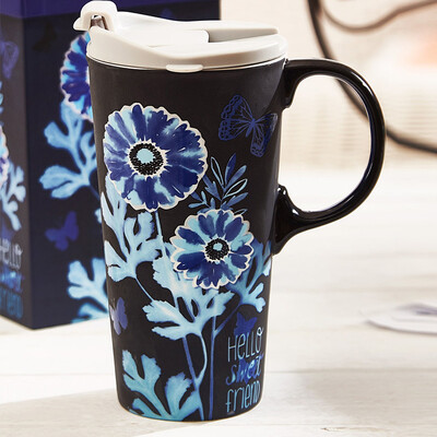 

Evergreen creative mug with lid gift box hand painted couple coffee cup ceramic cup milk cup cup