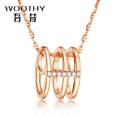 

Myth (WOOTHY) 18k Gold Diamond Pendant Rose Gold Inlaid Diamond Gold Pendant Necklace