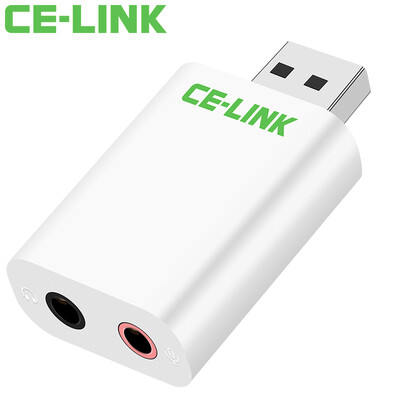 

CE-LINK 2459 USB поворот телефон микрофон интерфейс настольный компьютер ноутбук независимый внешний стерео свободный звуковой привод USB2.0 внешняя независимая звуковая карта белый