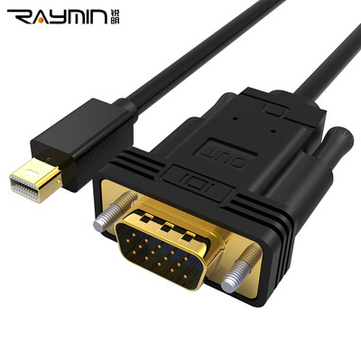 

Rui Ming RA275BK-0200 Mini DP to VGA high-definition video cable Apple transfer TV projector mini DP lightning interface to VGA 2m black