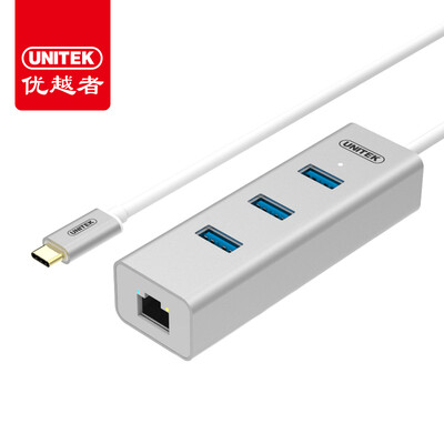 

Улучшенный человек (UNITEK) Y-3095 USB3.1 тип C трансфицировал концентратор Gigabit Ethernet 12 дюймов три USB3.0HUB MacBookUSB-С сплавом разветвитель